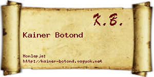 Kainer Botond névjegykártya